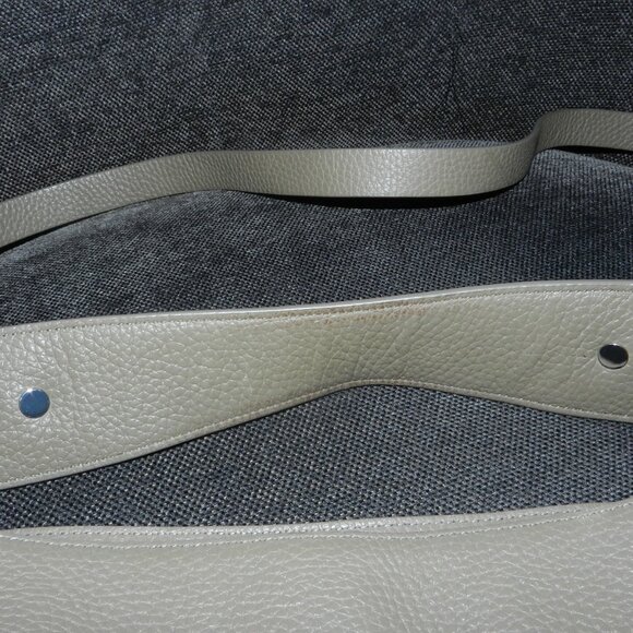 All Saints Mast Taupe Pebbled Leather Convertible Crossbody Shoulder Tote Bag - Picture 15 of 16